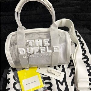 Marc Jacobs White Mini Bag with Transparent Design and Adjustable Strap NWT